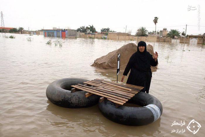عکس /  قایق ابتکاری زن عرب خوزستانی